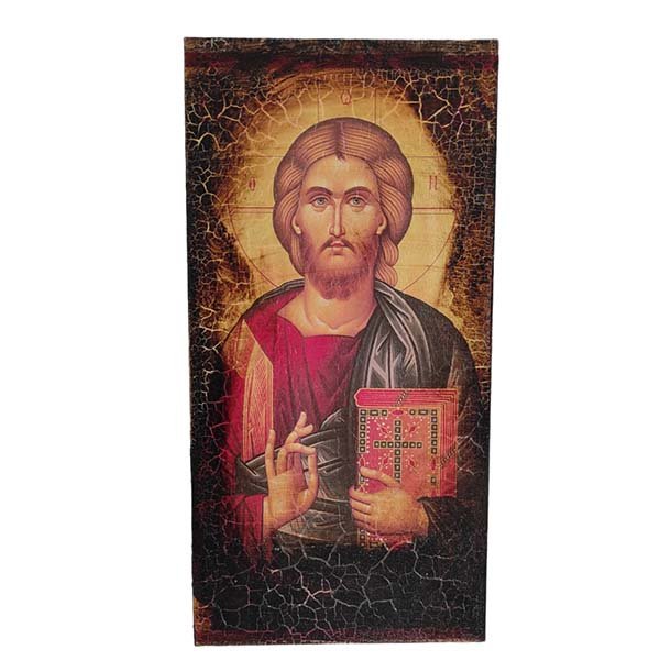 palaiomeni_xylini_eikona_iisous_christos_pantokrator_30x15cm