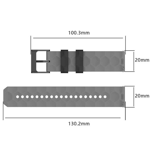 black grey silicone strap